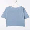 Andorine organic cotton slogan T-shirt - Blue