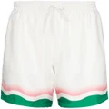 Casablanca Le Jeu de Ping Pong wave-print shorts - White