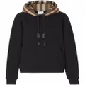 Burberry Vintage-check cotton hoodie - Black