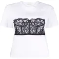 Alexander McQueen lace corset T-shirt - White