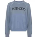 Kenzo two-tone logo-print sweatshirt - Blue