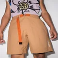 Kenzo logo-print belted shorts - Brown