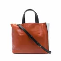 Marni leather colour-block tote bag - Orange