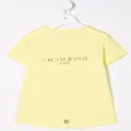 Givenchy Kids logo-print glitter-detail T-shirt - Yellow