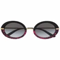 Dolce & Gabbana Eyewear Half-print round-frame sunglasses - Gold
