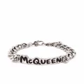 Alexander McQueen logo-plaque chain-link bracelet - Silver