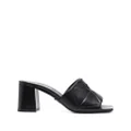 Prada 65mm logo-detail quilted leather mules - Black