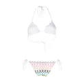 Missoni patterned side-tie bikini set - White