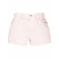 Stella McCartney embroidered-logo mid-rise shorts - Pink