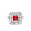 Pragnell Vintage pre-owned platinum Art Deco ruby and diamond ring - Silver