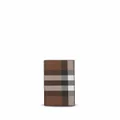 Burberry Check-print e-canvas leather wallet - Brown