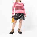 GANNI striped cable knit jumper - Red