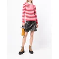GANNI striped cable knit jumper - Red