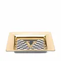 Versace logo-print ceramic tray - Gold