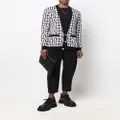 Balmain cropped side-stripe trousers - Black