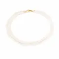 Mizuki layered 14kt yellow gold pearl bracelet - White