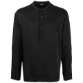TOM FORD Henley stretch-silk loungewear shirt - Black