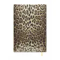 Dolce & Gabbana medium leopard-print leather ruled notebook - Brown