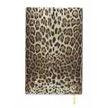Dolce & Gabbana small leopard-print leather ruled notebook - Yellow