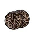Dolce & Gabbana leopard-print porcelain bread plates (set of 2) - Brown