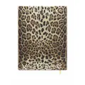 Dolce & Gabbana large leopard-print leather blank notebook - Brown