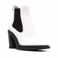 Alexander McQueen two-tone leather boots - White