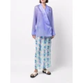 Nina Ricci floral-print straight maxi skirt - Blue