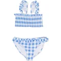 Ralph Lauren Kids check-print bikini set - Blue