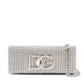 Dolce & Gabbana DG-logo crystal-embellished shoulder bag - Neutrals