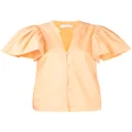 Simkhai Hallie puff-sleeve blouse - Orange