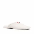 Thom Browne RWB-tab shearling slippers - White