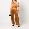 Michelle Mason wide-leg silk satin trousers - Orange