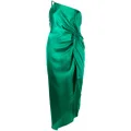 Michelle Mason knot-detail one-shoulder gown - Green