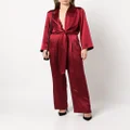 Michelle Mason wide-leg silk satin trousers - Red