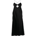 Michelle Mason cut-out detail gown - Black