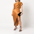 Michelle Mason asymmetric open back dress - Orange