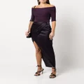 Michelle Mason wrap-effect silk charmeuse skirt - Purple