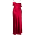 Michelle Mason bias-cut cowl neck gown - Red
