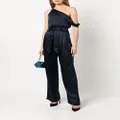 Michelle Mason high-waisted pleated silk trousers - Blue