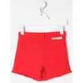 Stella McCartney Kids raw-cut cotton mini shorts - Red