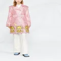 Moschino embroidered double-breasted coat - Pink