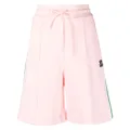 MSGM tape-detail flared track shorts - Pink