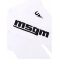MSGM logo-print ribbed socks - White