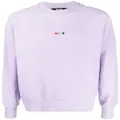 MSGM embroidered-logo cotton sweatshirt - Purple