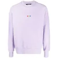 MSGM embroidered-logo cotton sweatshirt - Purple