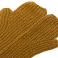 Pringle of Scotland Fisherman's ribbed cashmere gloves - Brown