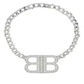 Balenciaga BB 2.0 crystal-embellished necklace - Silver