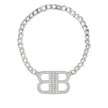 Balenciaga BB 2.0 crystal-embellished necklace - Silver
