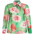 Dolce & Gabbana floral-print silk georgette shirt - Green