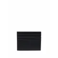 Emporio Armani logo-embossed leather cardholder and keyring - Black